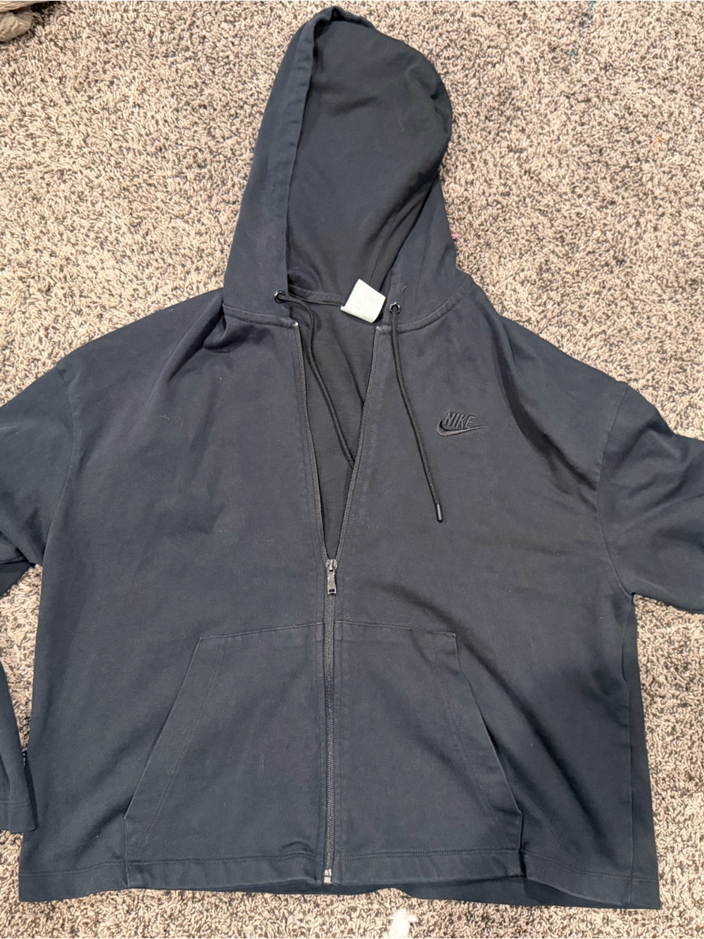 Nike Womens Black Full-Zip Hoodie Jacket